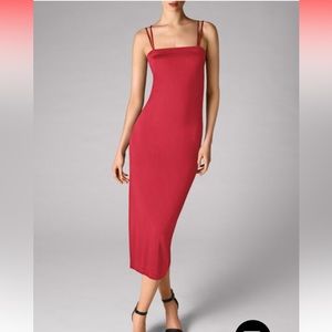 Wolford lipstick red dress